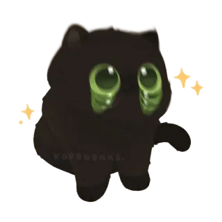 😵‍💫 f00441b4 kopebeans. gato, lindo, kawaii, pegatina, animal, gato negro telegram sticker
