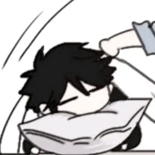 👟 58f768b7 การ์ตูน, นอนหลับ, อนิเมะ, หมอน, น่ารัก, แมว, ลูบ telegram sticker