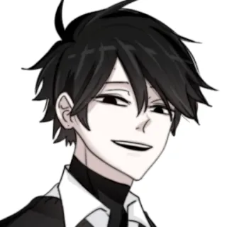 👟 eaa2024e อนิเมะ, การ์ตูน, ผู้ชาย, ยิ้ม, ขาวดำ, ภาพเหมือน telegram sticker