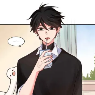 📎 06adf9ab ........ Kartun, Minuman, Pria, Minum, Susu, Anime whatsapp sticker