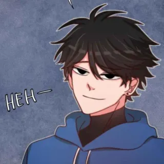 📎 1453e730 HEH pria, seringai, anime, kartun, hoodie, heh whatsapp sticker