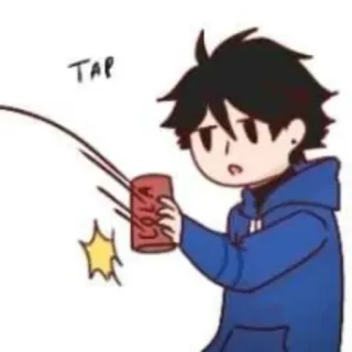📎 592e0c9c TAP Anime, Anak laki-laki, Soda, Ketuk, Cola whatsapp sticker