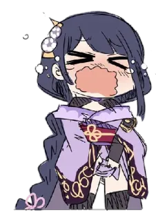 😭 14b9857d Raiden Shogun Genshin Impact anime, sticker, cute, character, Raiden Shogun, Genshin Impact telegram sticker