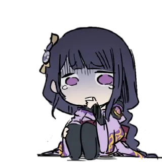 😣 7585851b Raiden Shogun Genshin Impact anime, video game, genshin impact, raiden shogun, sticker, cute telegram sticker