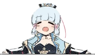 😊 e7f1e8ab Kamisato Ayaka Genshin Impact anime, girl, cute, video game, Genshin Impact, Kamisato Ayaka, fan art, chibi telegram sticker