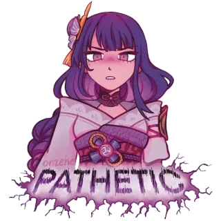 😤 88f07b17 PATHETIC anime, zielig, paars haar, vrouw telegram sticker