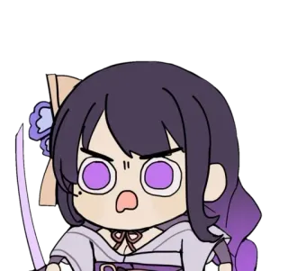 ⚡️ f2711a72 Raiden Shogun Genshin Impact Anime, Videogame, Personage, Genshin Impact, Raiden Shogun, Zwaard, Paars telegram sticker