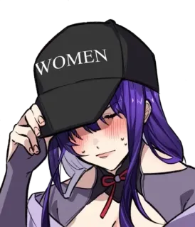 ⚡️ ff00582e WOMEN Anime, Vrouw, Hoed, Cartoon telegram sticker
