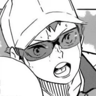 🏐 3d14149b Anime, Manga, Karakter, Kacamata hitam, Topi, Ekspresi telegram sticker