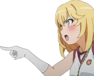 😠 2b2b1b32 อนิเมะ, ผู้หญิง, ชี้, สีหน้า, ภาพประกอบ telegram sticker