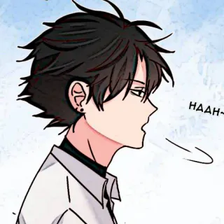 🌊 a488dee7 HAAH~ animé, dessin animé, personnage, expression, jeune, garçon whatsapp sticker