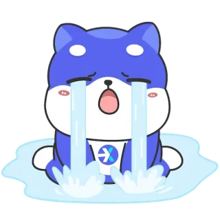 😭 0af28853 hond, huilen, verdrietig, blauw, cartoon, emoji whatsapp sticker