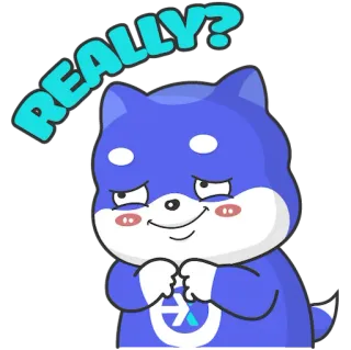 🤔 3c35a290 REALLY? hond, cartoon, vraag, uitdrukking, schattig, dier whatsapp sticker