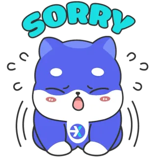🥺 992a9549 SORRY sorry, verontschuldiging, schattig, hond, blauw, verdrietig, cartoon whatsapp sticker