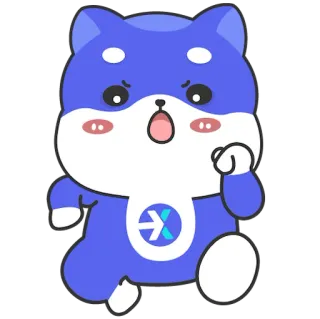 🙂 cfd198da hond, cartoon, sticker, dier, blauw, schattig, mascotte whatsapp sticker