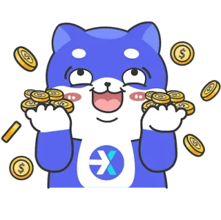 🥰 f2e94ac3 hond, munten, valuta, geld, financiën, investering, rijkdom whatsapp sticker