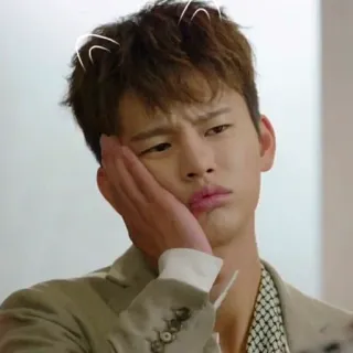 😟 b9aa9b9c 男人, 韩国, 演员, 脸, 表情, 人物 telegram sticker