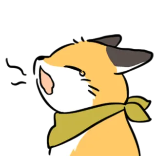 🥱 2e6db114 cat, animal, pet, bandana, cute, kawaii, happy, cartoon telegram sticker
