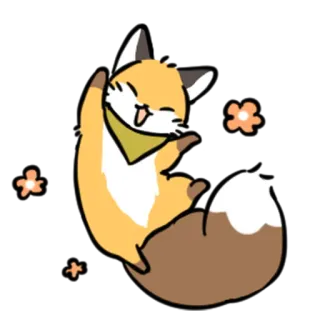 😊 79f0ceee fox, animal, cartoon, cute, kawaii, happy telegram sticker