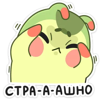 😓 b215e867 СТРА-А-АШНО 怖い, 恐怖, 不安, ロシア語, テキスト, 絵文字, 漫画 telegram sticker