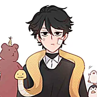 🐈‍⬛️ 0e95b0aa Anime, Kreskówka, Wąż, Niedźwiedź, Pingwin, Naklejka telegram sticker