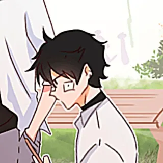 🐈‍⬛️ 37ba1222 Kreskówka, Anime, Chłopak, Park, Nastolatek, Uczeń telegram sticker