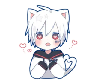 😍 40cf45c2 Anime, Kawaii, Gato, Fofo, Mangá, Chibi, Kemonomimi telegram sticker