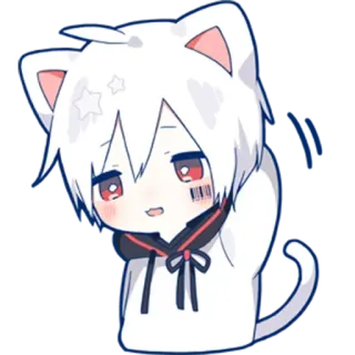 😅 7f2ce2f3 gato, anime, fofo, kawaii, chibi telegram sticker