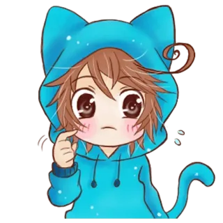 😕 9580b76f Anime, Gato, Kawaii, Mangá, Menino, Fofo telegram sticker
