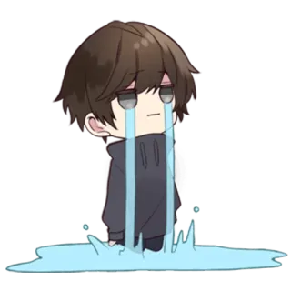 😭 a0d041bf Anime, Triste, Chorando, Emo, Personagem, Lágrimas, Chibi telegram sticker