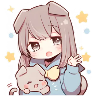 👋 eada48ee Anime, Lucu, Kartun, Anjing, Chibi, Kawaii telegram sticker
