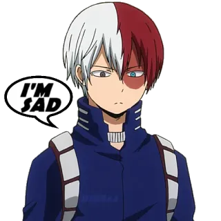 😥 04b3da1a Shoto Todoroki My Hero Academia I'M SAD Anime, Buồn, Nhân vật, Shoto, Todoroki telegram sticker