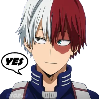 👍 21d27e3c Shoto Todoroki My Hero Academia YES Anime, Con trai, Có, Todoroki, Học viện anh hùng telegram sticker