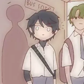 🐾 20358123 BUS STOP Anime, Ponto de ônibus, Transporte, Escola, Pessoas telegram sticker