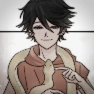 🐾 911167c8 anime, nhân vật, rắn, thú cưng, cười, hoạt hình whatsapp sticker