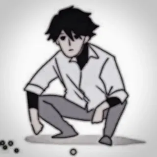 🐾 9c4706a4 ngồi xổm, anime, nhân vật, ngồi, hoạt hình whatsapp sticker