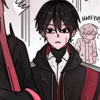 🦎 dab2f45f HAPS'YU! アニメ, マンガ, カートゥーン, 汗, キャラクター telegram sticker