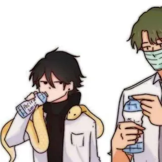 🐈‍⬛️ 1254977c Pacifica SODA 애니메이션, 만화, 소다, 음료, 뱀, 캐릭터, 마스크, 병 telegram sticker