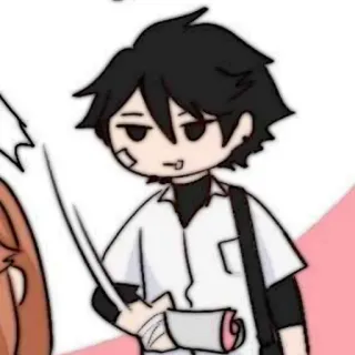 🐈‍⬛️ 7a336432 애니메이션, 부상, 붕대, 만화, 캐릭터, 학생 telegram sticker