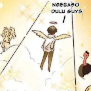 🐈‍⬛️ 80ef9cfb NGEBASO DULU GUYS 천사, 후광, 날개, 만화, 구름, 일러스트 telegram sticker