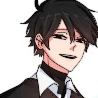 🐈‍⬛️ 81ed1e21 애니메이션, 만화, 소년, 검은 머리, 캐릭터 telegram sticker