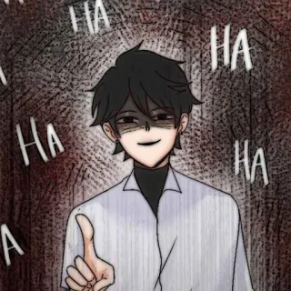 🐈‍⬛️ bb70cec9 HA 사악한, 소름 끼치는, 스케치, 능글거림, 남성 telegram sticker