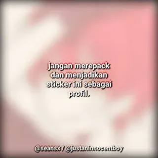 📌 8978609e jangan merepack dan menjadikan sticker ini sebagai profil. 텍스트, 메시지, 인도네시아어, 스티커 telegram sticker