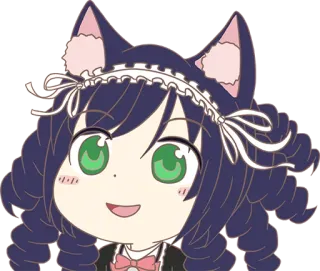 😀 5b555534 Anime, Katzenohren, Kawaii, Süß, Mädchen, Chibi, Cartoon whatsapp sticker