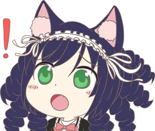 ❗️ 940cc88b Anime, Katzenmädchen, Überrascht, Ausruf, Kawaii whatsapp sticker