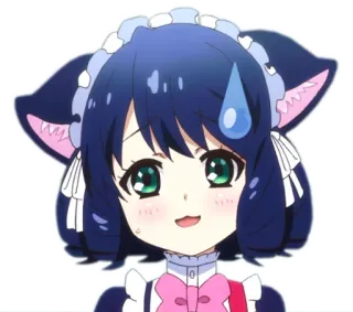 😅 a86580d4 Anime, Katzenmädchen, Maid, Nervös, Süß, Kawaii whatsapp sticker