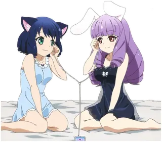 🎧 c474478b Anime Mädchen, Hasenohren, Katzenohren, Kopfhörer, Musik, süß, kawaii whatsapp sticker