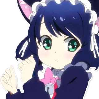 🙁 d41c3b56 Anime, Katzenohren, Kawaii, Süß, Chibi, Mädchen, Maid whatsapp sticker