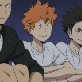 🥓 5d0c7fa8 Hinata Haikyuu!! Hinata Shoyo, Haikyuu, Anime, grappig gezicht, oranje haar, cartoon telegram sticker