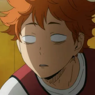 🍍 63296de4 Hinata Anime, Manga, Haikyuu, Hinata Shoyo, Grappig, Gezichtsuitdrukking telegram sticker